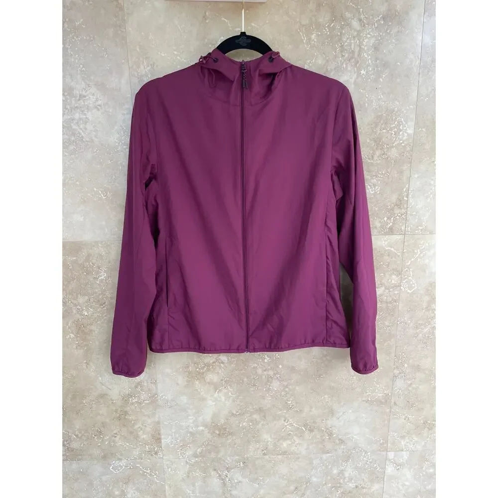 Uniqlo Jacket Packable Hooded Size M Purple Ultra Light Parka Outdoor Spring - Picture 2 of 9